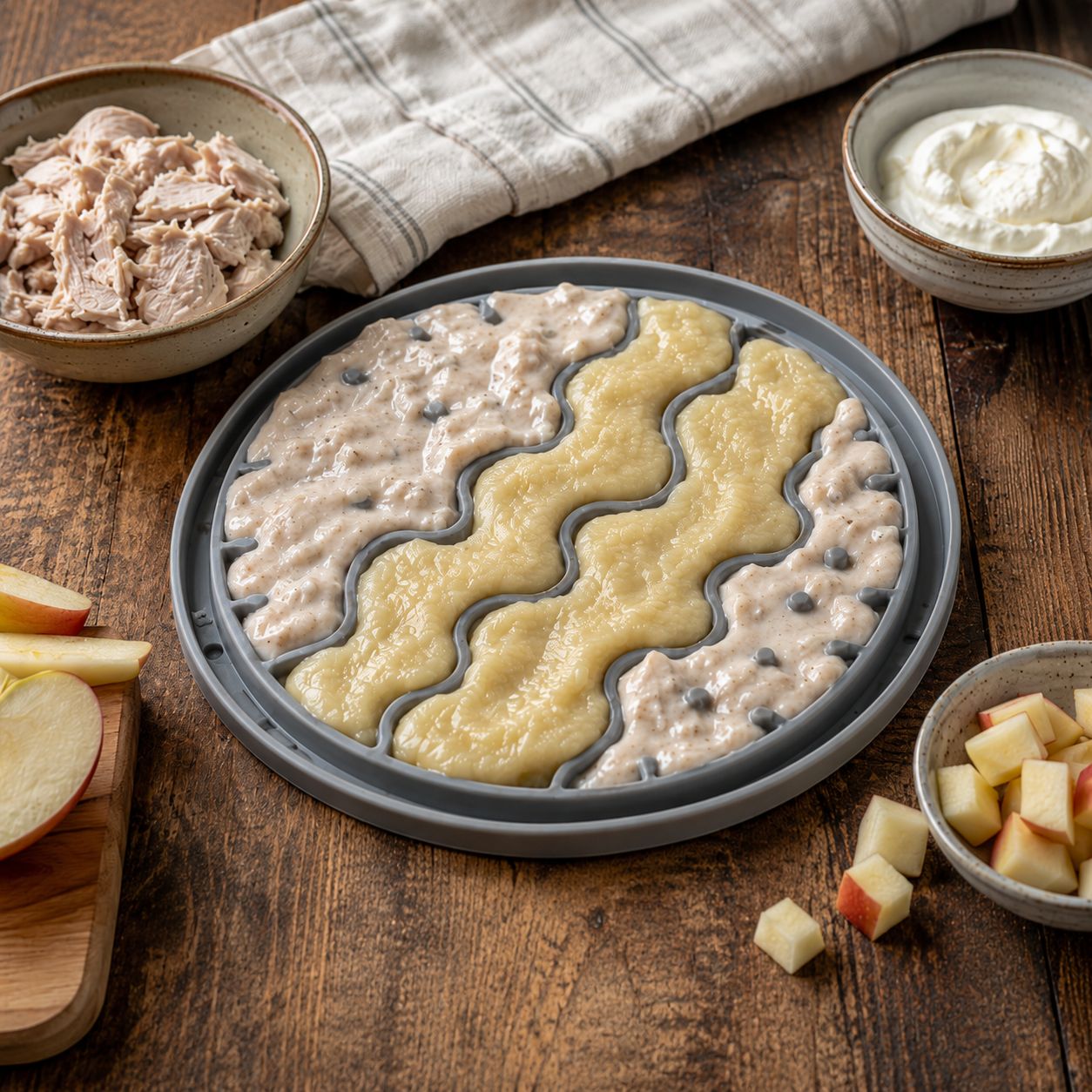 Schleckmatten Rezept - Apfel, Putenbrust und Frischkäse
