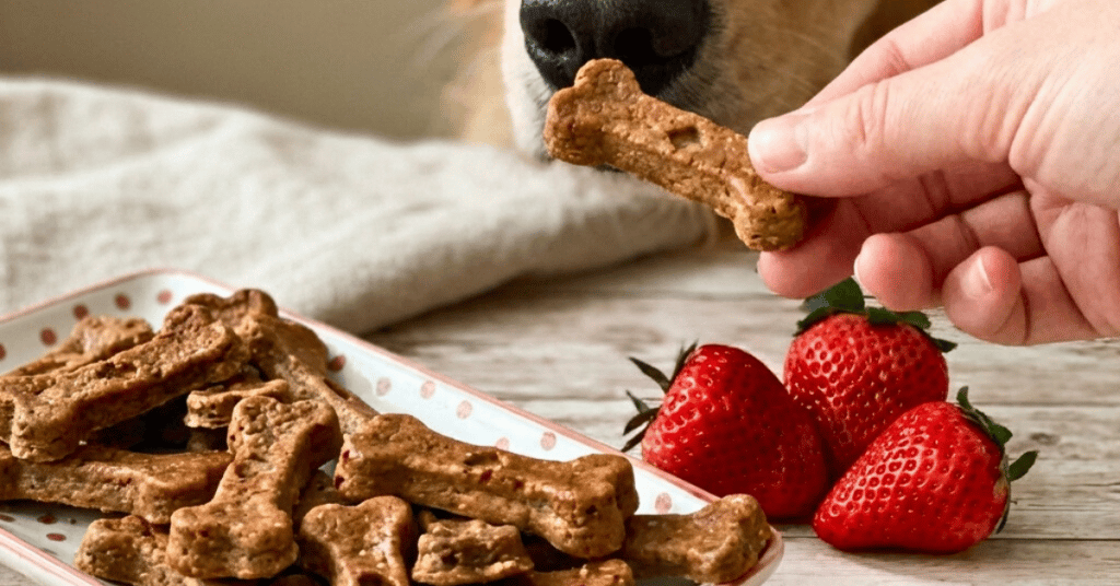 Backmatten Hundekekse mit Erdbeeren und Joghurt