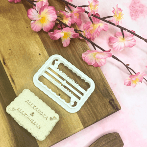 Personalisierbare Ausstechformen mit Herzchen / 3D gedruckter Ausstecher / Keksausstecher mit Text und Motiv