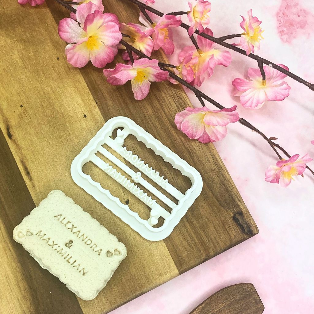 Personalisierbare Ausstechformen mit Herzchen / 3D gedruckter Ausstecher / Keksausstecher mit Text und Motiv