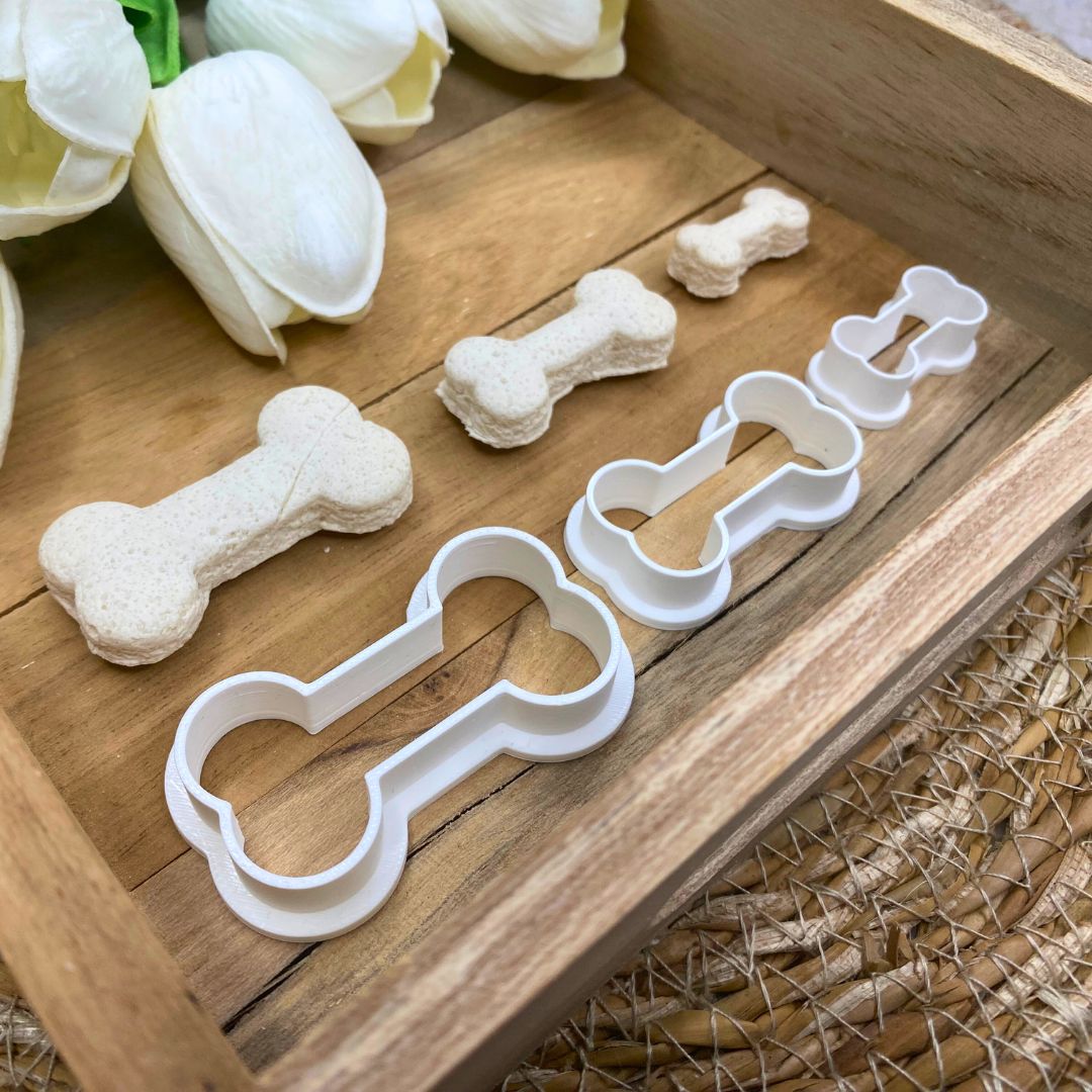 Hundeknochen Ausstecher Set für Hundekekse | 3 Größen | Lebensmittelecht | Keksausstecher für selbstgemachte Hundeleckerlis | Backzubehör Hund
