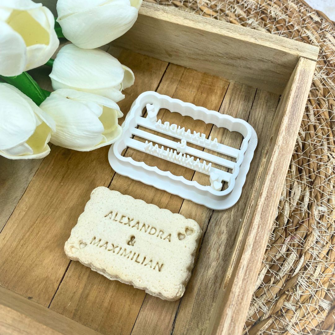 Personalisierbare Ausstechformen mit Herzchen / 3D gedruckter Ausstecher / Keksausstecher mit Text und Motiv – Bild 5