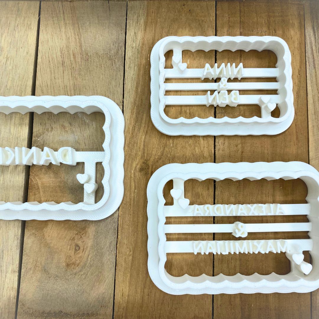 Personalisierbare Ausstechformen mit Herzchen / 3D gedruckter Ausstecher / Keksausstecher mit Text und Motiv – Bild 3