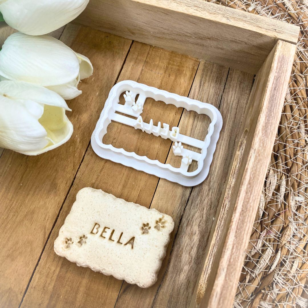 Personalisierbare Ausstechformen mit Pfoten / 3D gedruckter Ausstecher / Keksausstecher mit Text und Motiv – Bild 3