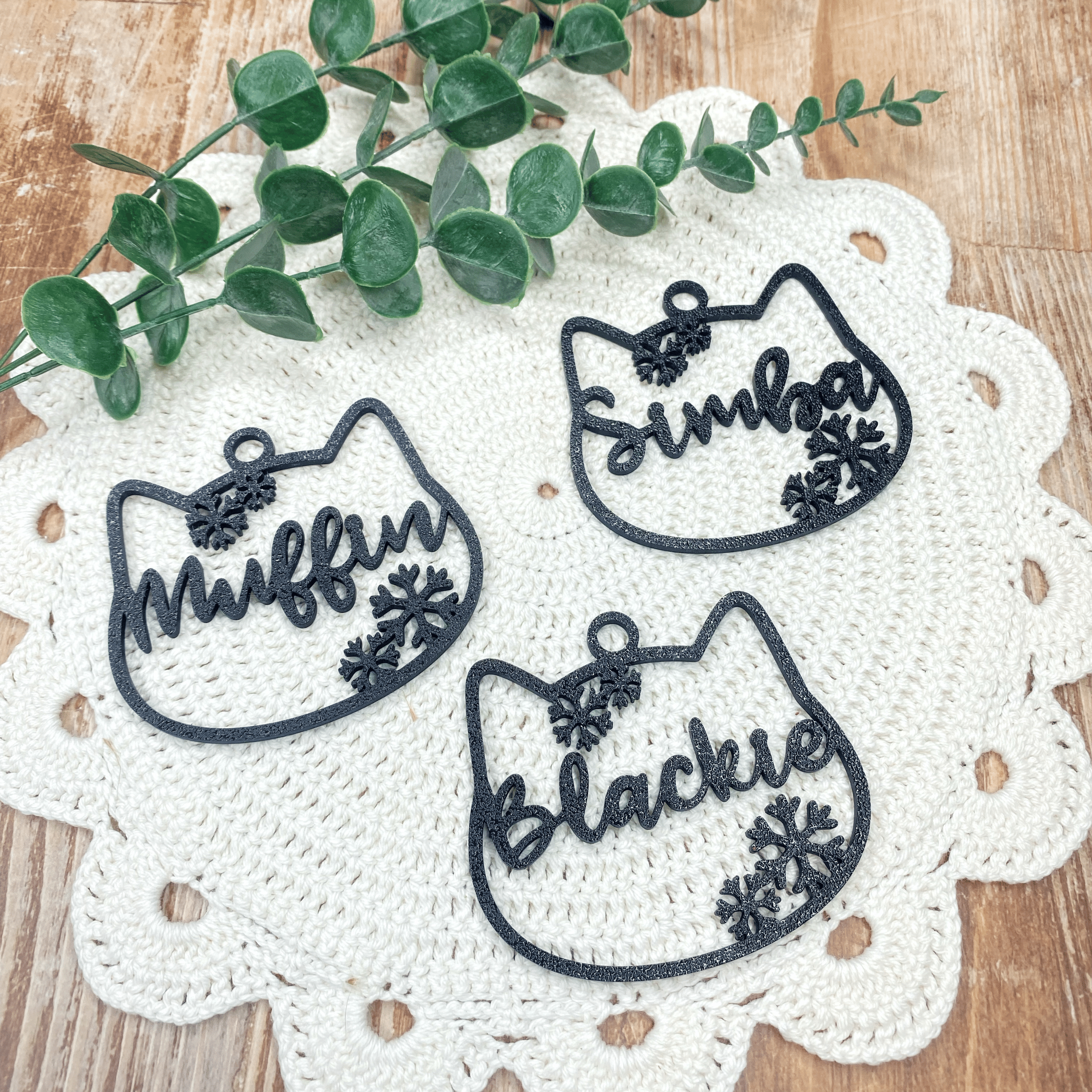 Personalisierte Christbaumkugel Katze - Katzenkopf - Weihnachtsdeko Haustier – Geschenkidee für Katzenliebhaber – Bild 11