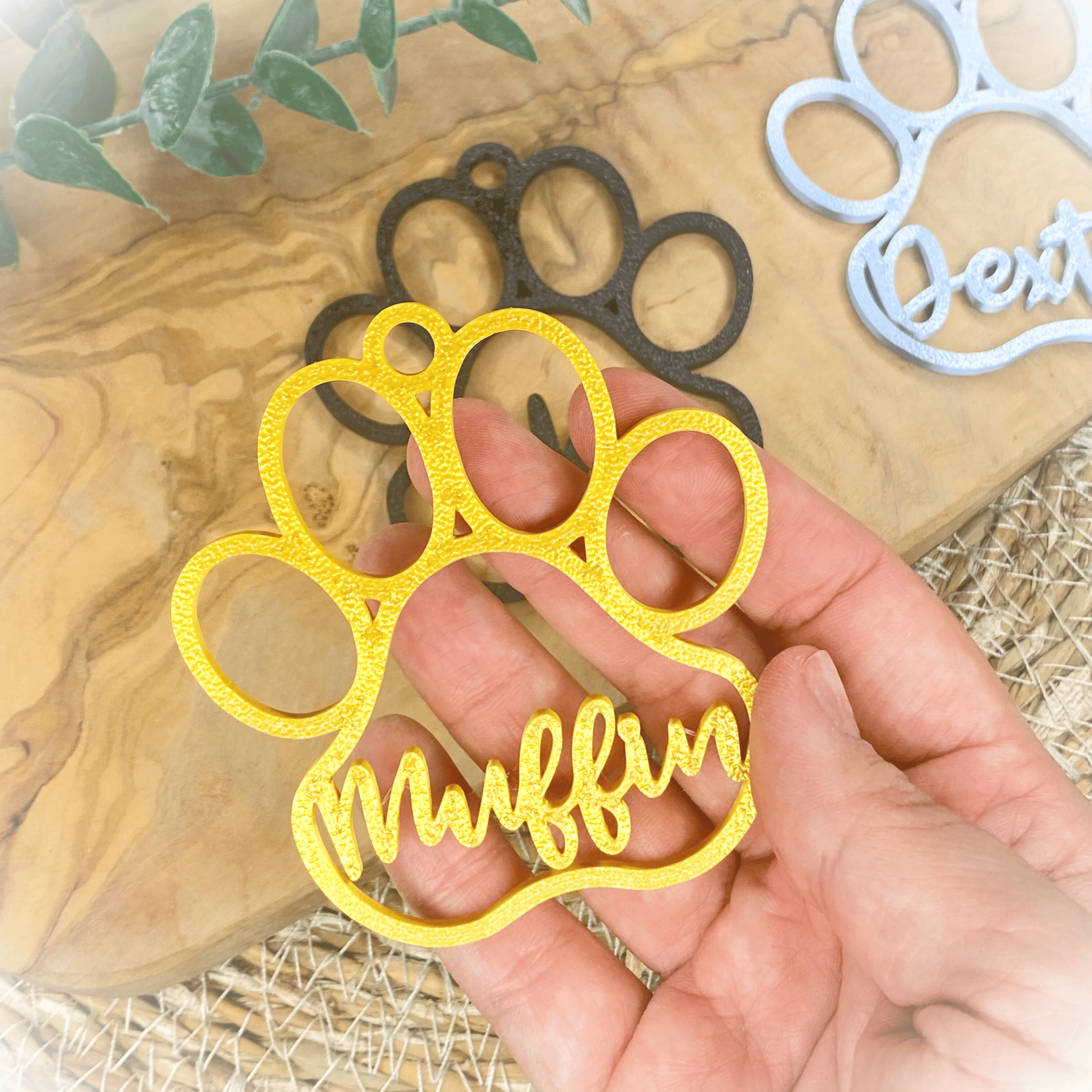 Christbaumkugel Hundepfote mit Name personalisierter Hund Anhänger Weihnachtsbaumschmuck Geschenk Hundefreunde Weihnachtsbaumkugel Haustier – Bild 14