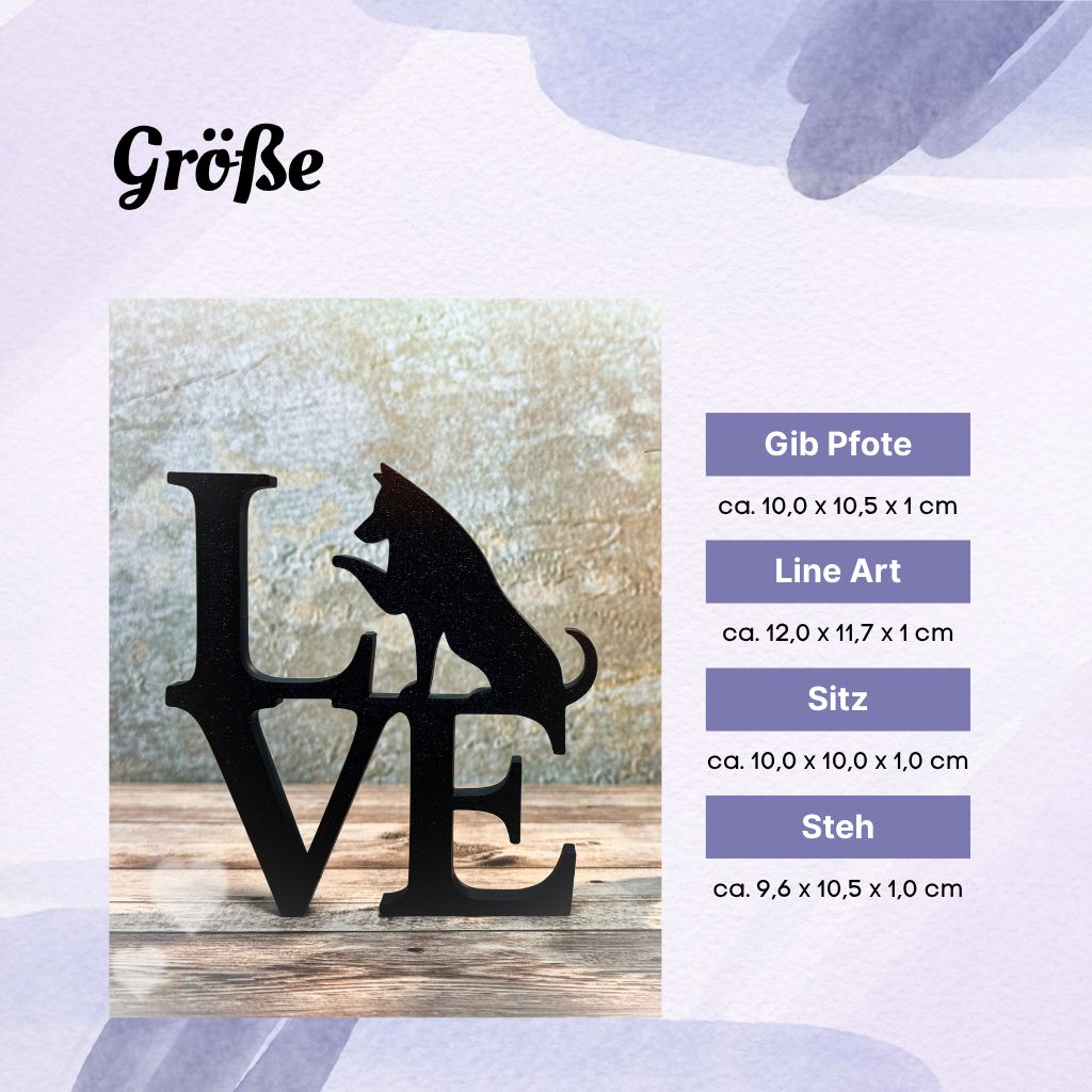 Stilvolle Wohnzimmer Dekoration LOVE HUND – Liebevolle Dekorationsidee Geschenkidee für Hundeliebhaber, für dein Zuhause – Bild 11