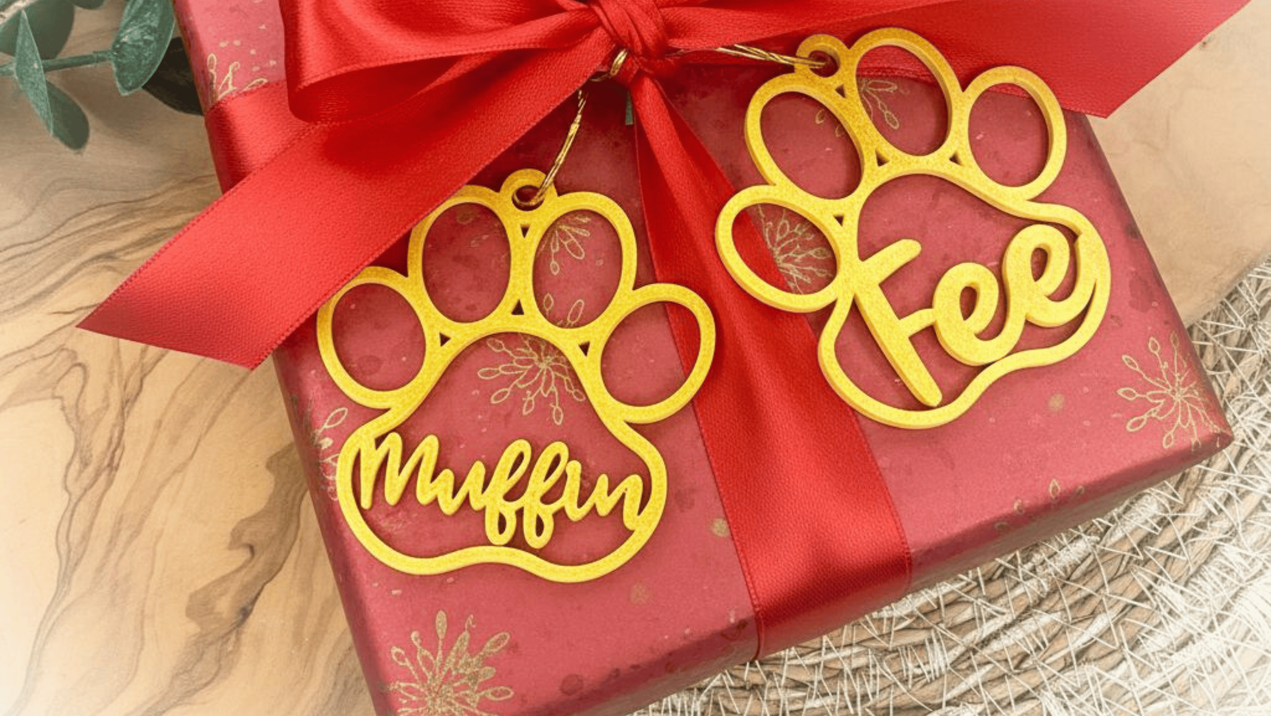 Christbaumkugel Hundepfote mit Name personalisierter Hund Anhänger Weihnachtsbaumschmuck Geschenk Hundefreunde Weihnachtsbaumkugel Haustier – Bild 5