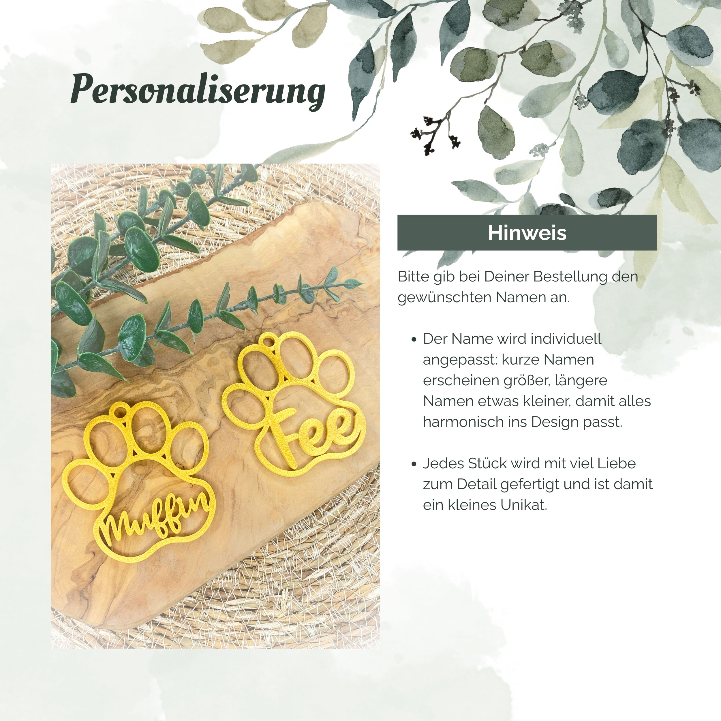 Christbaumkugel Hundepfote mit Name personalisierter Hund Anhänger Weihnachtsbaumschmuck Geschenk Hundefreunde Weihnachtsbaumkugel Haustier – Bild 2