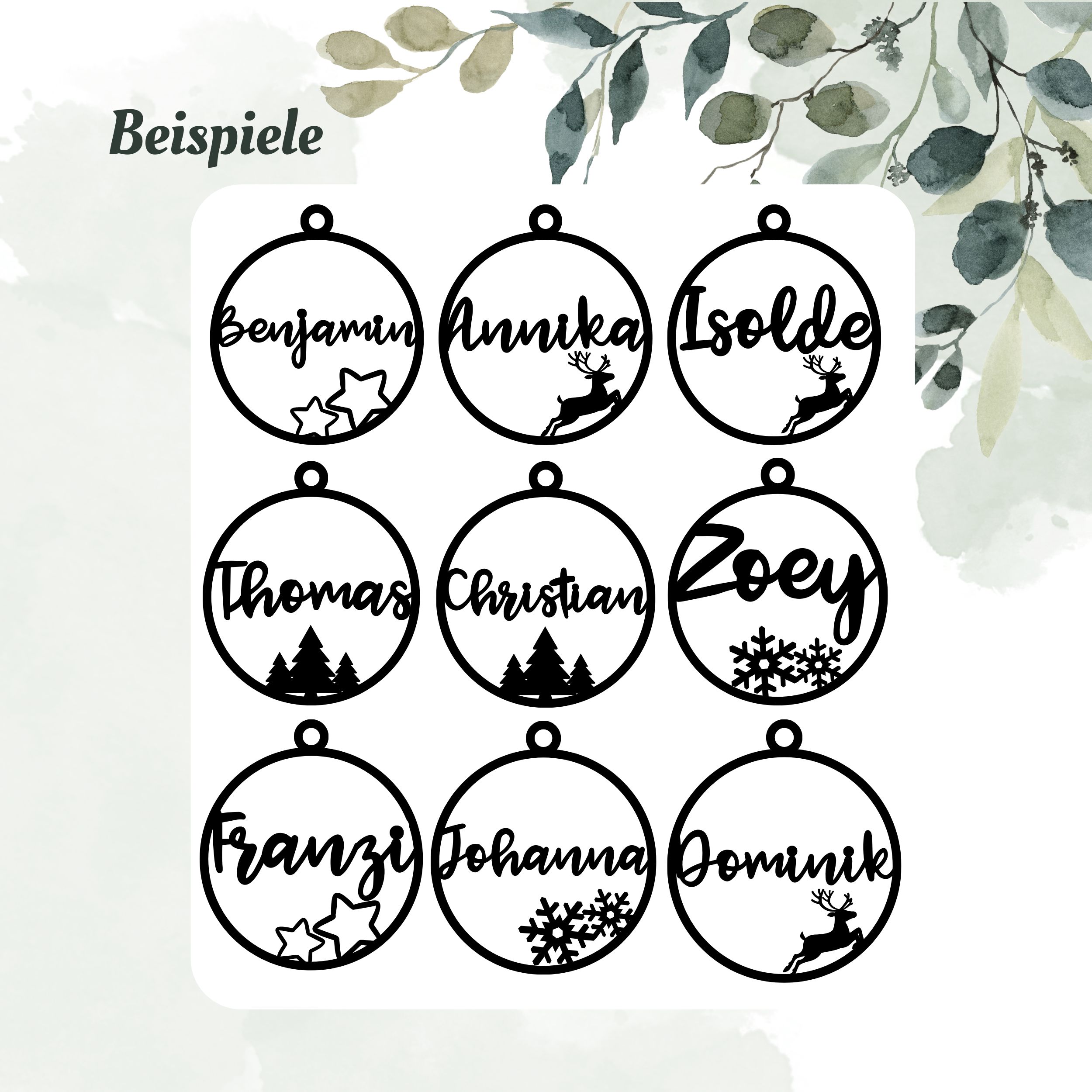 Christbaumkugel personalisiert mit Weihnachtsmotiven, 3D-Weihnachtsdeko, Weihnachtsgeschenke, Geschenkanhänger, Weihnachtsbaumschmuck – Bild 3