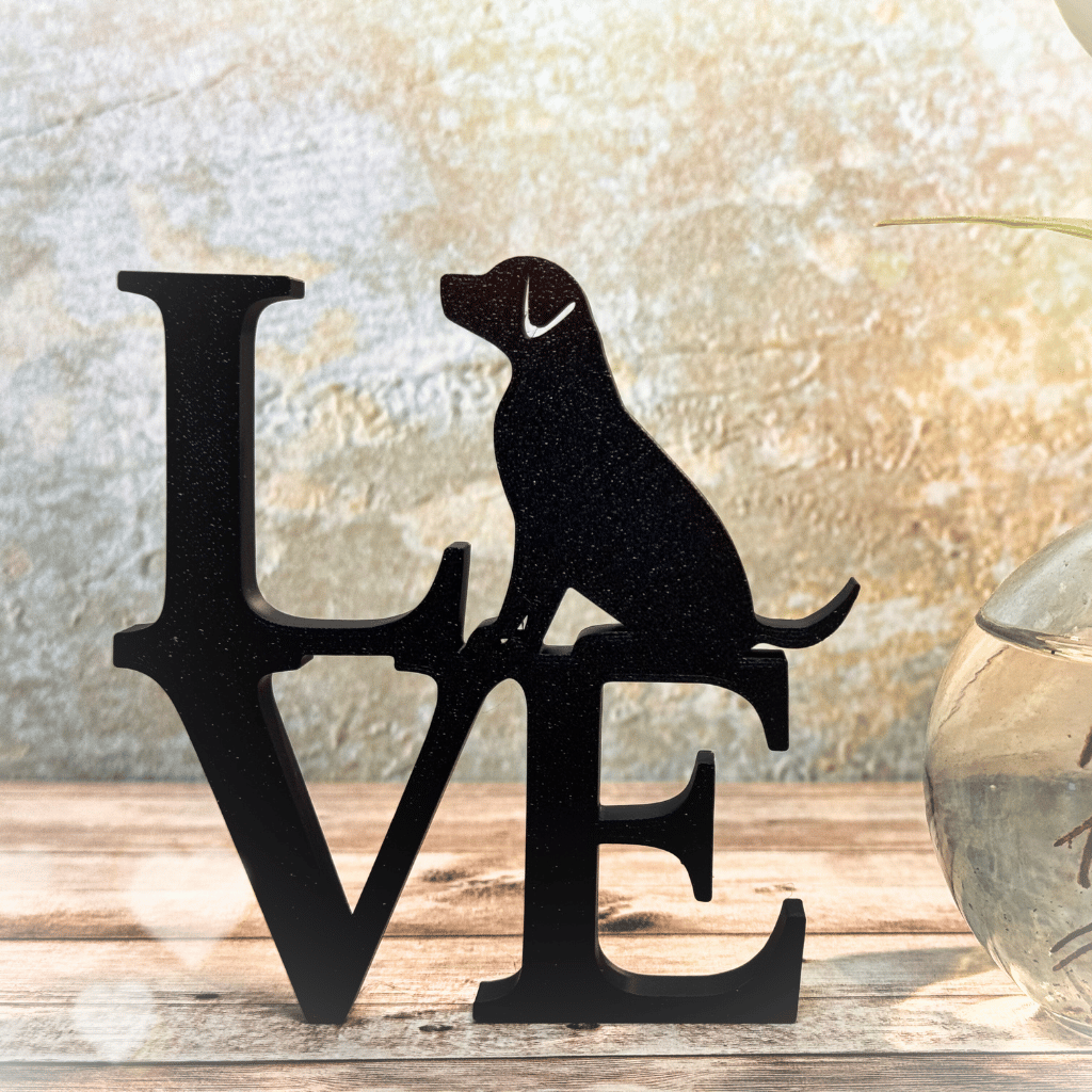 Stilvolle Wohnzimmer Dekoration LOVE HUND – Liebevolle Dekorationsidee Geschenkidee für Hundeliebhaber, für dein Zuhause – Bild 4