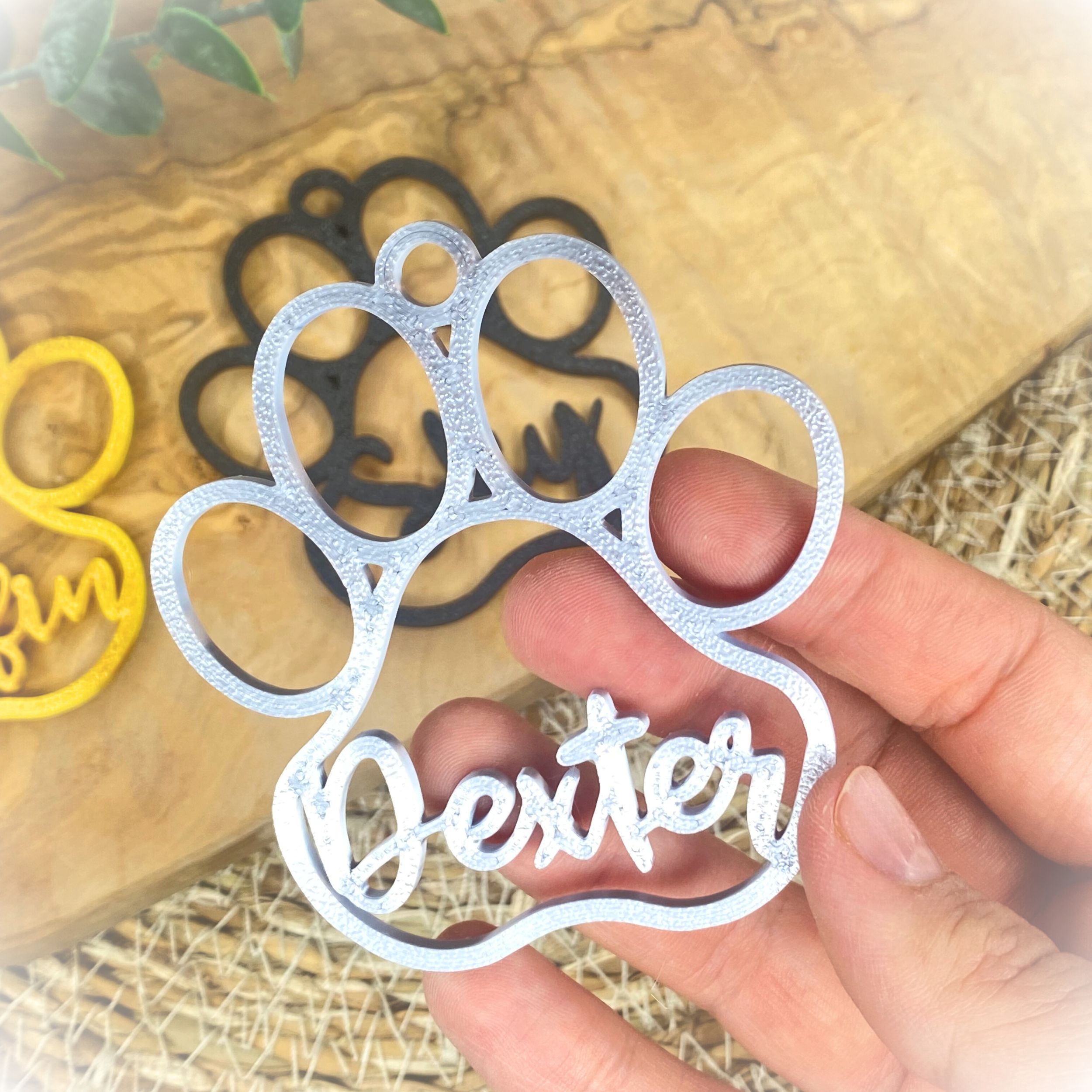 Christbaumkugel Hundepfote mit Name personalisierter Hund Anhänger Weihnachtsbaumschmuck Geschenk Hundefreunde Weihnachtsbaumkugel Haustier – Bild 12