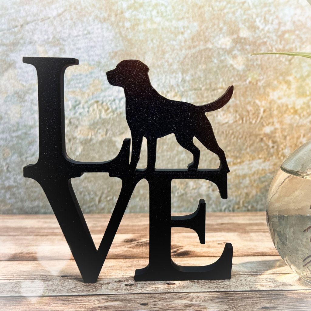 Stilvolle Wohnzimmer Dekoration LOVE HUND – Liebevolle Dekorationsidee Geschenkidee für Hundeliebhaber, für dein Zuhause – Bild 5