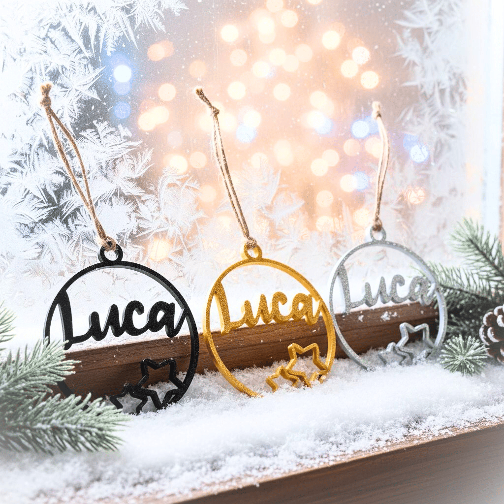 Christbaumkugel personalisiert mit Weihnachtsmotiven, 3D-Weihnachtsdeko, Weihnachtsgeschenke, Geschenkanhänger, Weihnachtsbaumschmuck – Bild 8