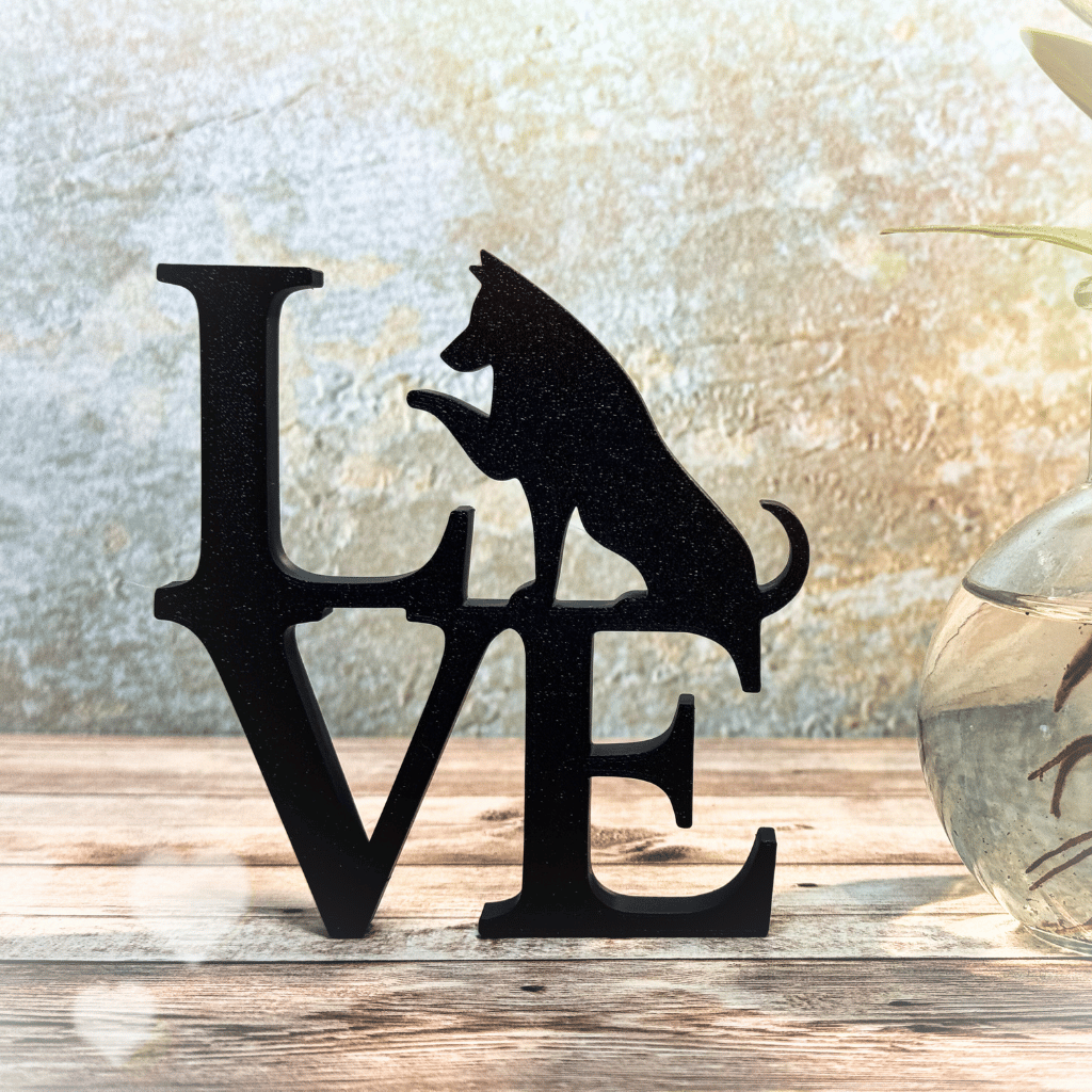 Stilvolle Wohnzimmer Dekoration LOVE HUND – Liebevolle Dekorationsidee Geschenkidee für Hundeliebhaber, für dein Zuhause – Bild 6