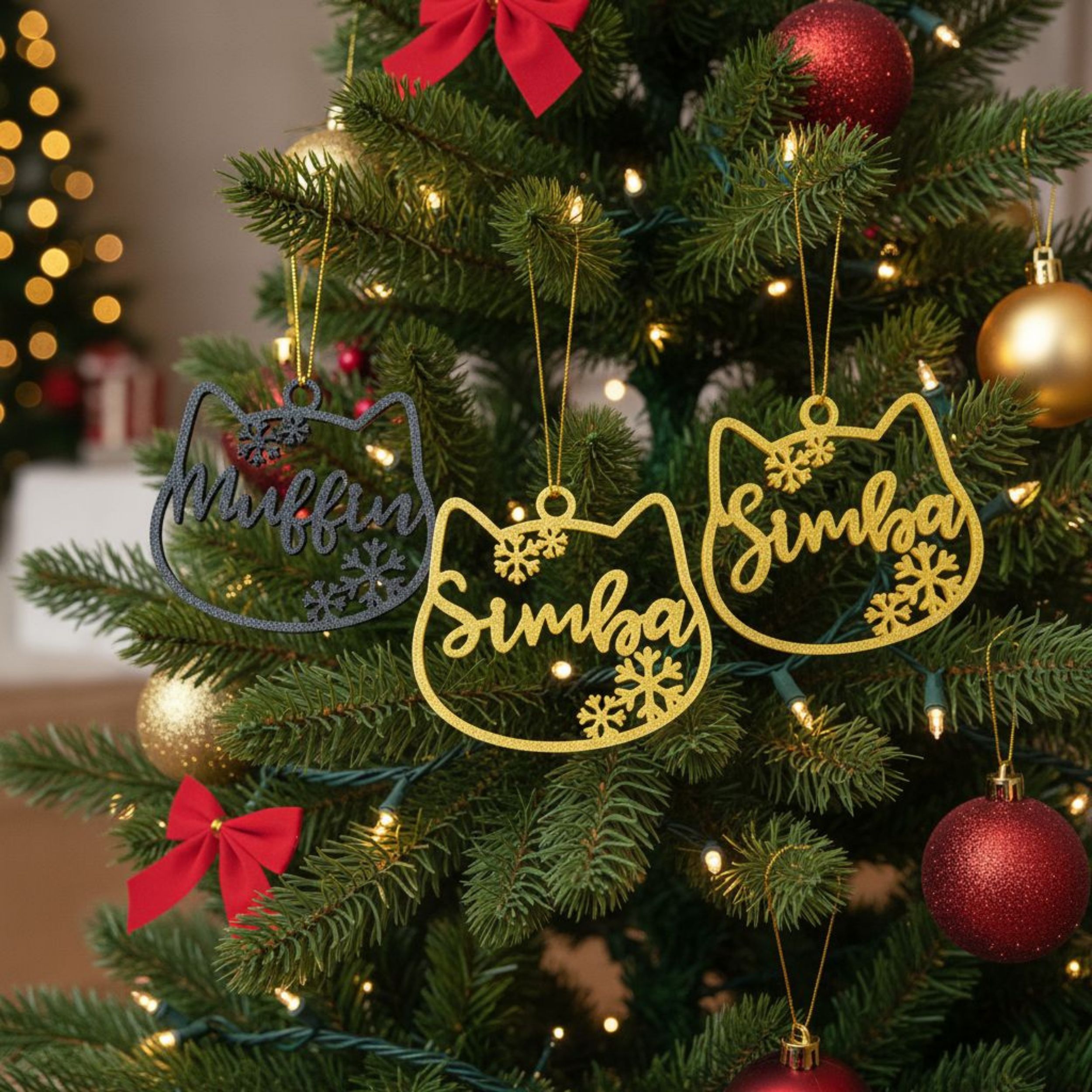 Personalisierte Christbaumkugel Katze - Katzenkopf - Weihnachtsdeko Haustier – Geschenkidee für Katzenliebhaber – Bild 6