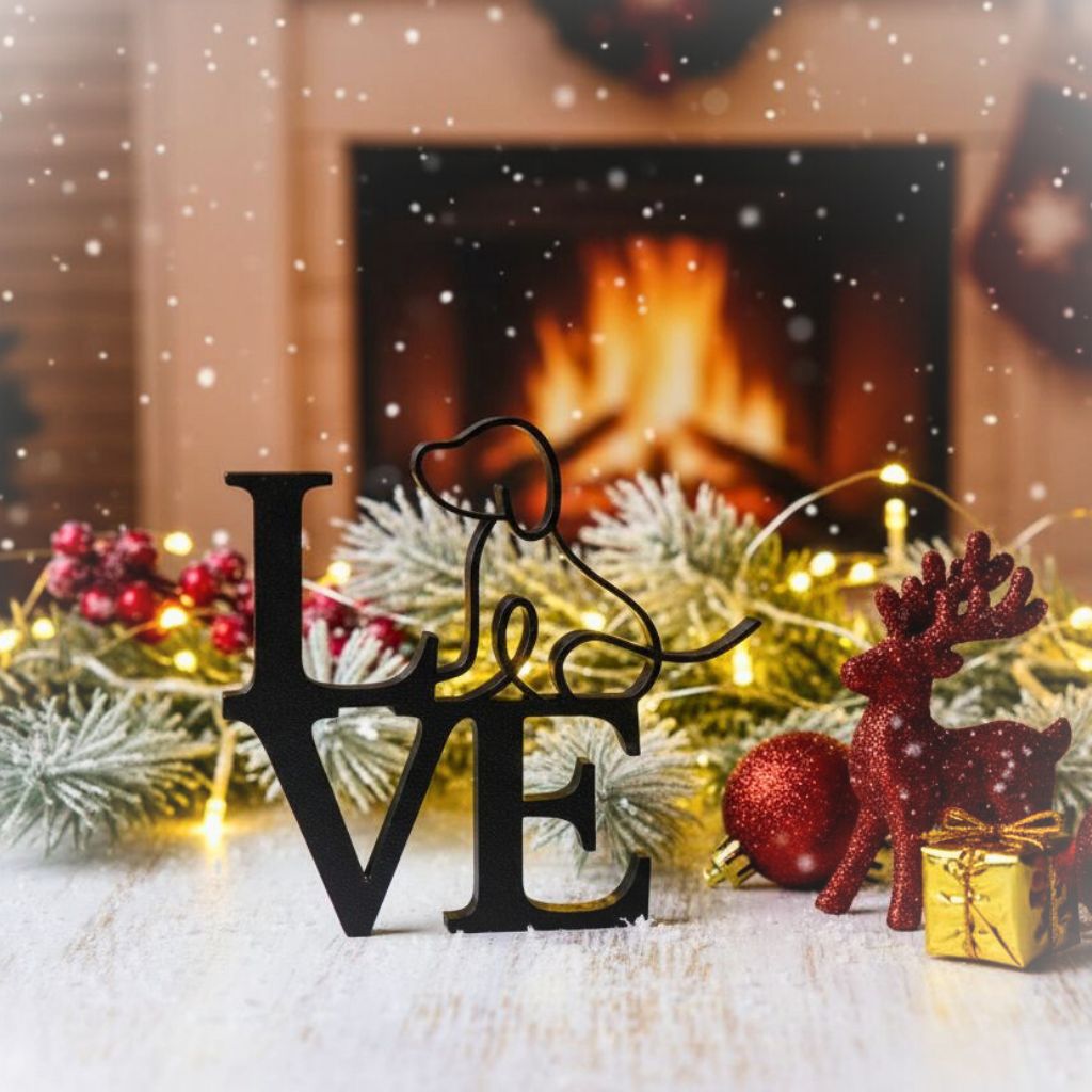 Stilvolle Wohnzimmer Dekoration LOVE HUND – Liebevolle Dekorationsidee Geschenkidee für Hundeliebhaber, für dein Zuhause – Bild 7