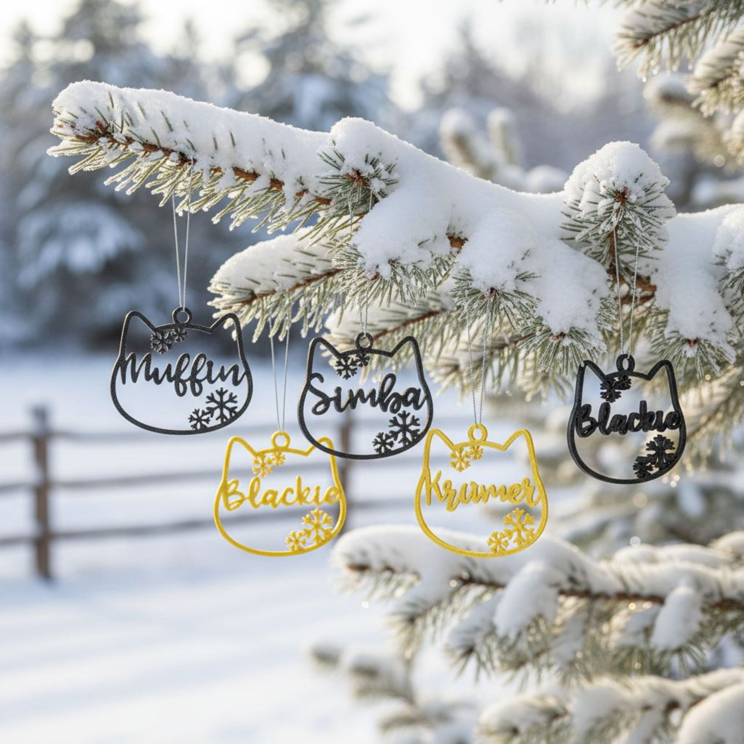 Personalisierte Christbaumkugel Katze - Katzenkopf - Weihnachtsdeko Haustier – Geschenkidee für Katzenliebhaber – Bild 4