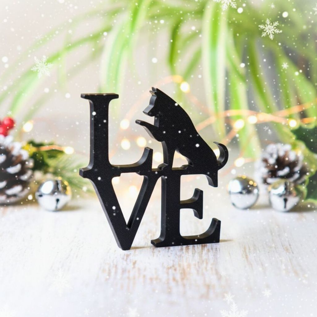 Stilvolle Wohnzimmer Dekoration LOVE HUND – Liebevolle Dekorationsidee Geschenkidee für Hundeliebhaber, für dein Zuhause – Bild 9