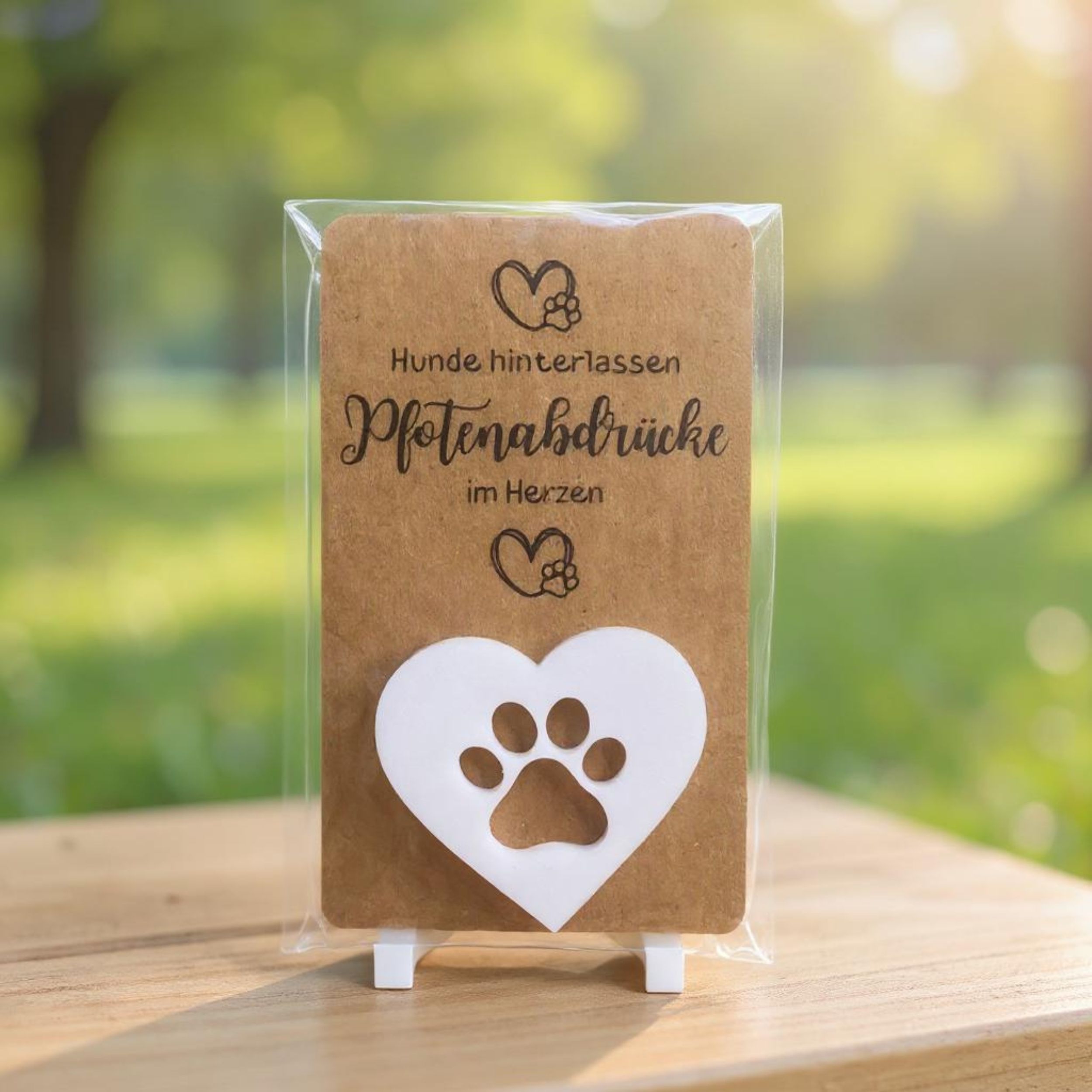 Hundeliebe Glücksbringer – 3D Herz mit Pfote • Geschenk Hundeliebhaber • nachhaltige Deko aus PLA • kleines Mitbringsel
