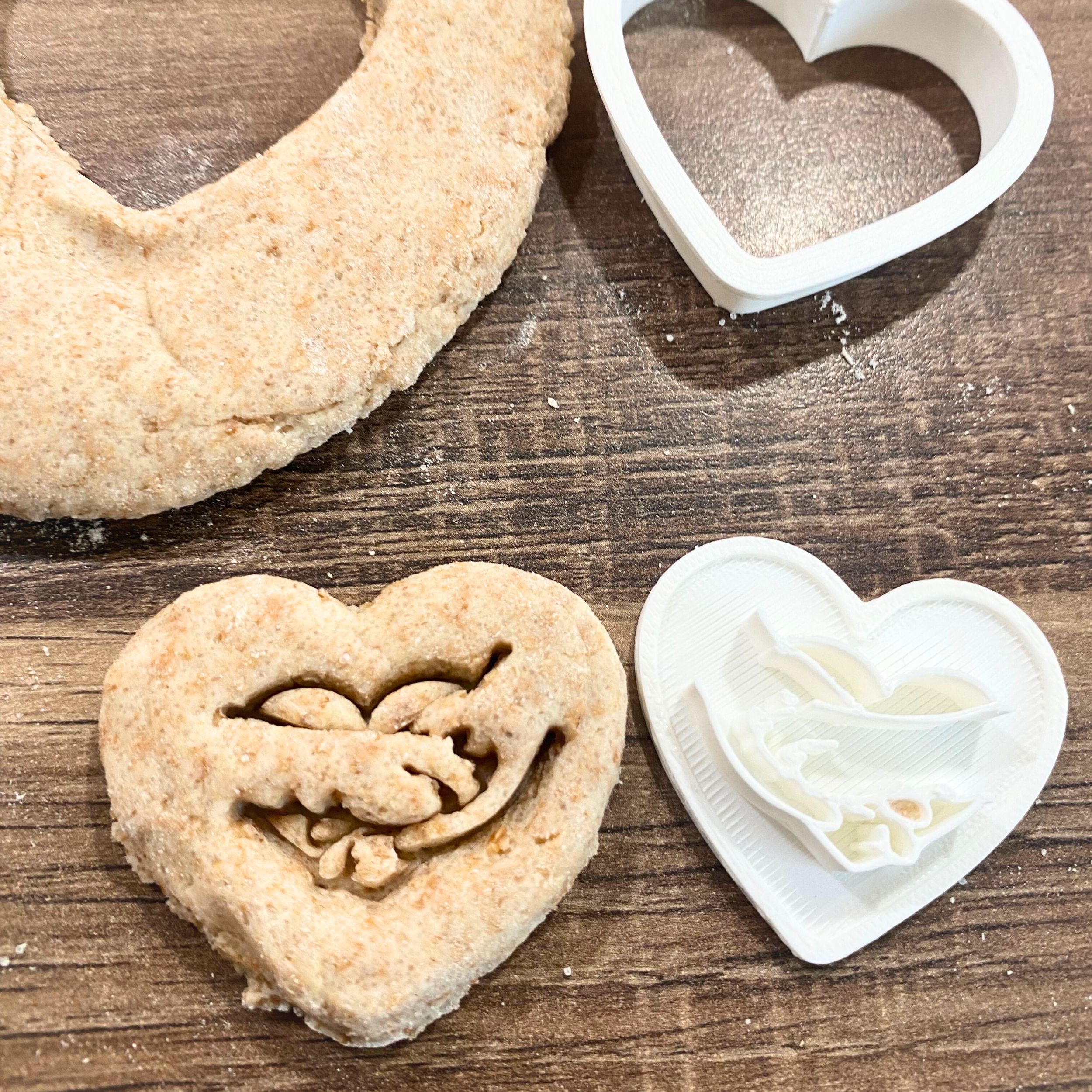 Herz Ausstechform mit Stempel Hand & Pfote – 3D Druck Hundekeks Ausstecher – Hundeliebe Motiv – Bild 8