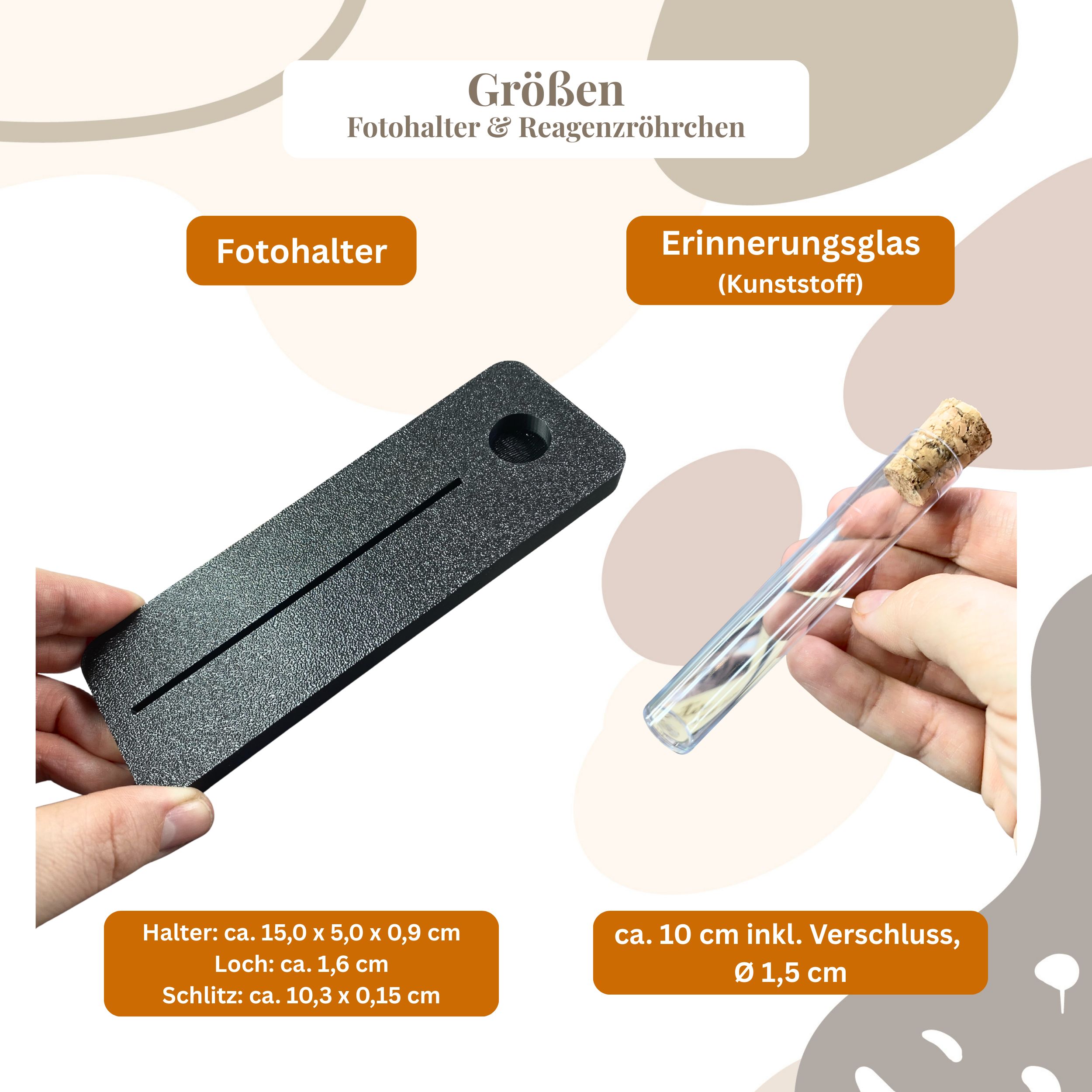 Haustier Andenken – Fotoaufsteller mit Erinnerungsglas in Wunschfarbe | Hund & Katze – Bild 3