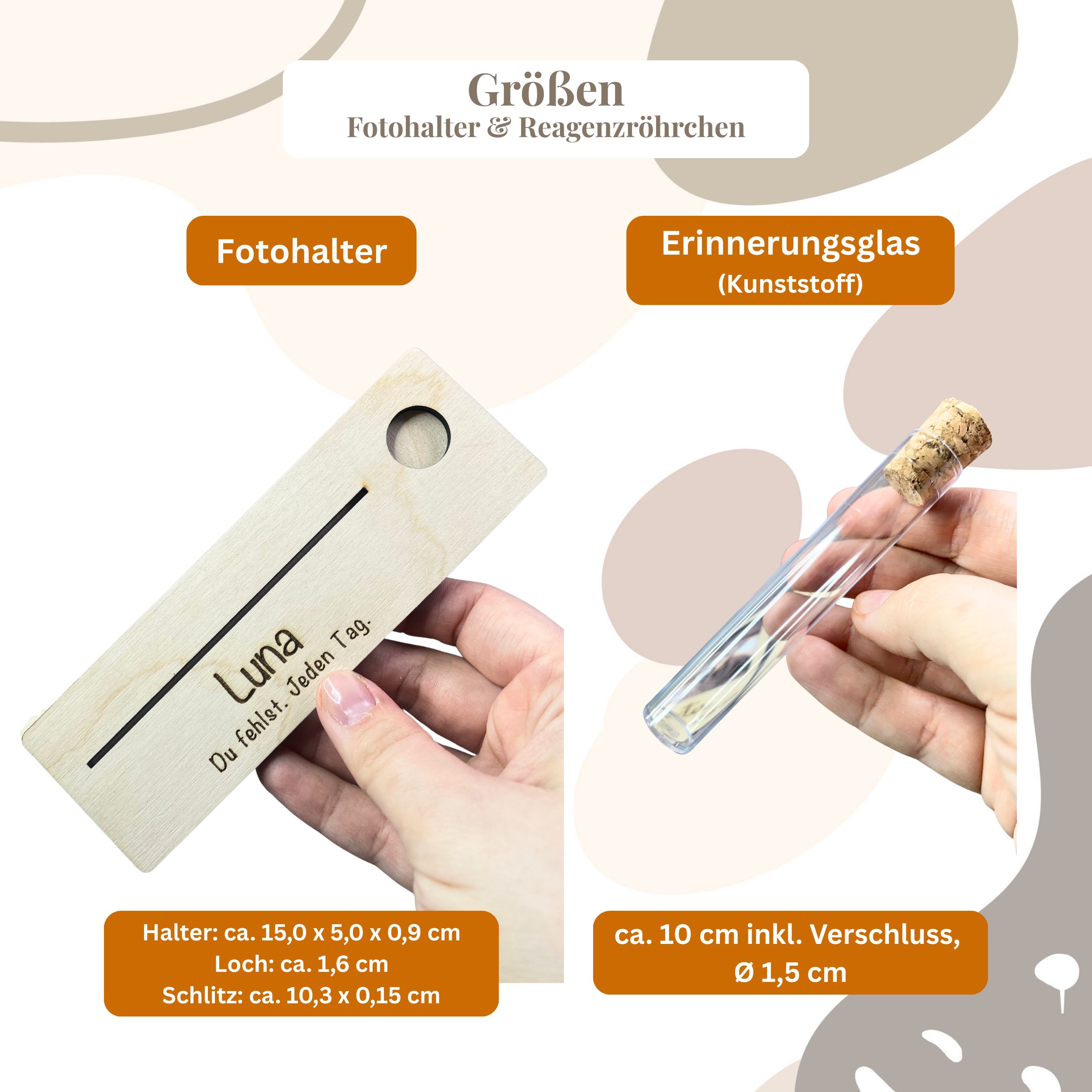 Personalisierter Holz Fotoaufsteller mit Erinnerungsglas – Andenken & Trauergeschenk für Hunde – Bild 2