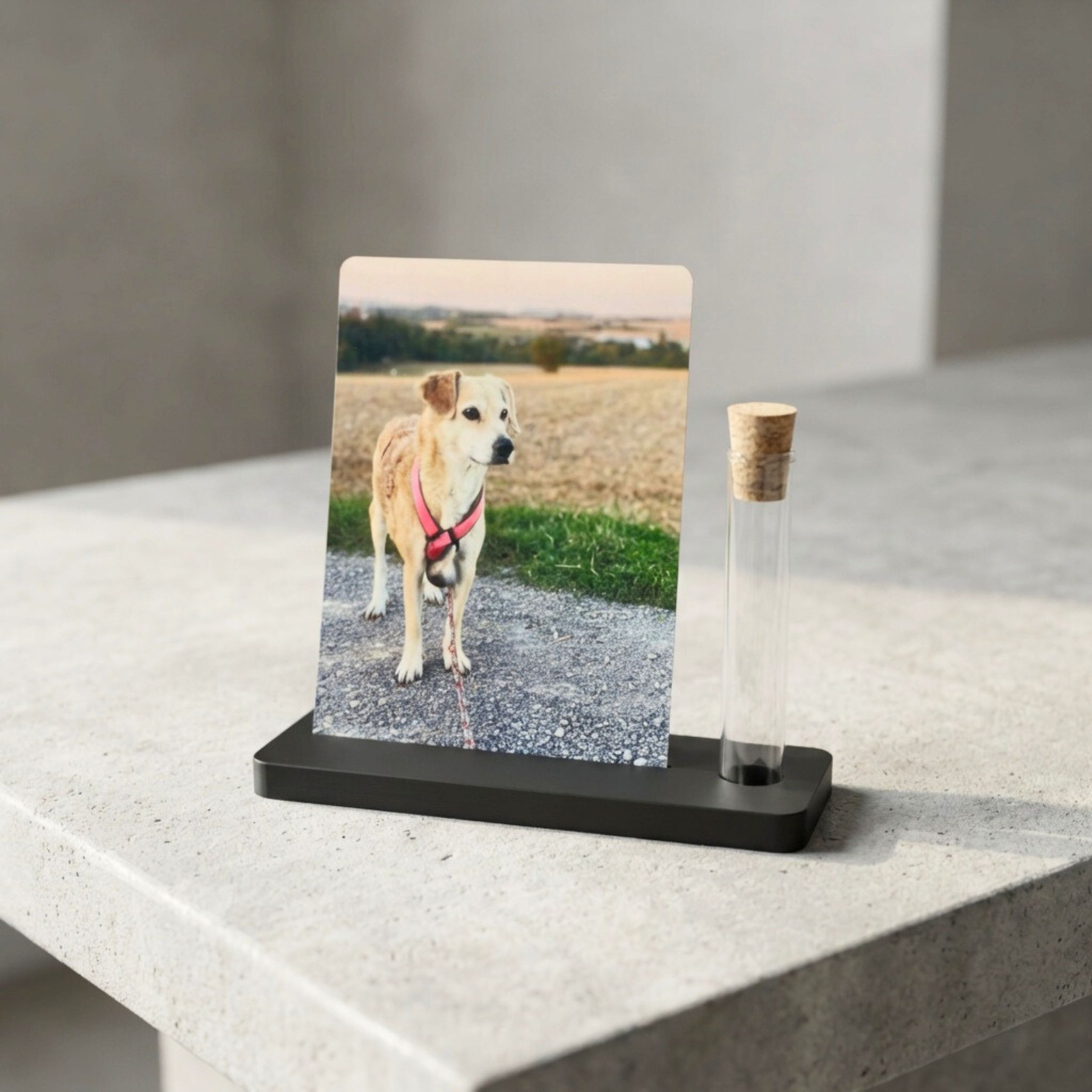 Haustier Andenken – Fotoaufsteller mit Erinnerungsglas in Wunschfarbe | Hund & Katze – Bild 6