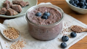 Hunde Smoothie Rezept mit Rindfleisch und Blaubeeren