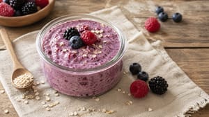 Hunde-Smoothie mit Waldbeeren, Joghurt und Buchweizen