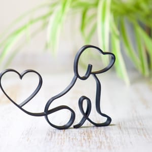 Hundeliebe - Deko-Skulptur - Elegantes Design für Hundefreunde - Line Art Deko-Hundefigur