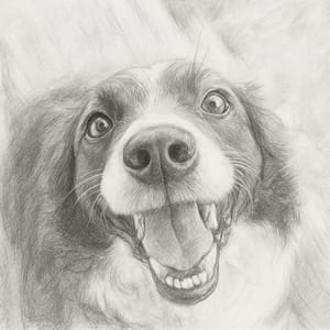 Dein Hund als Stift Zeichnung Kunstwerk [Digital]