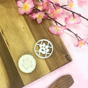 Runder Keksausstecher *Pfote mit Herz* | 3D-gedruckter Ausstecher für Hundeleckerlis | 40mm | Lebensmittelechtes PLA