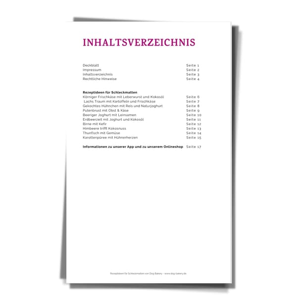 Dog Bakery E-Book - 10 leckere Rezeptideen für Schleckmatten als PDF Download [Digital] – Bild 2