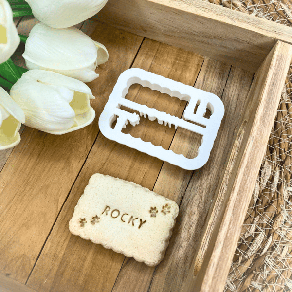 Personalisierbare Ausstechformen mit Pfoten / 3D gedruckter Ausstecher  / Keksausstecher mit Text und Motiv – Bild 3