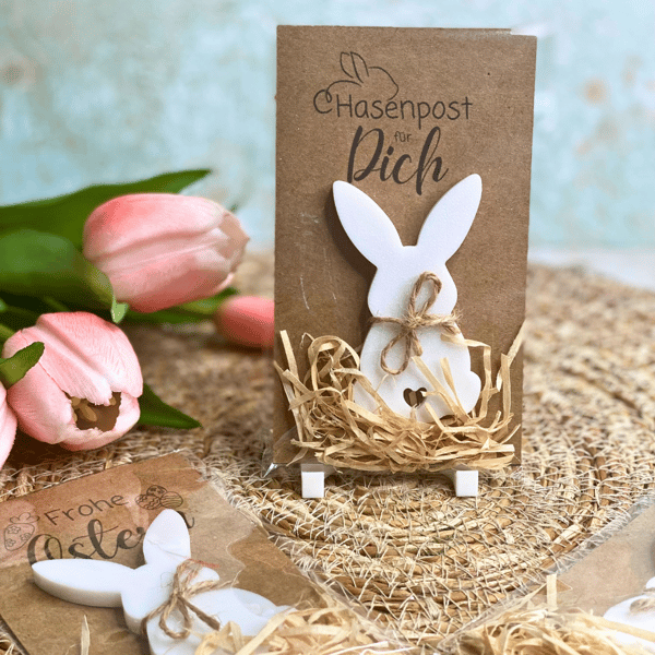 Ostergeschenk | Osterhase | Kleinigkeit zu Ostern | Mitbringsel | Glücksbringer | Osterkarte | Frohe Ostern | Hasenpost | Ostergrüße – Bild 2