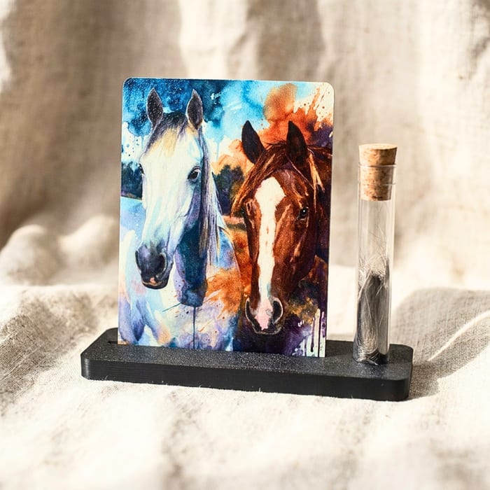 Hundeportrait mit Ständer und Erinnerungsglas