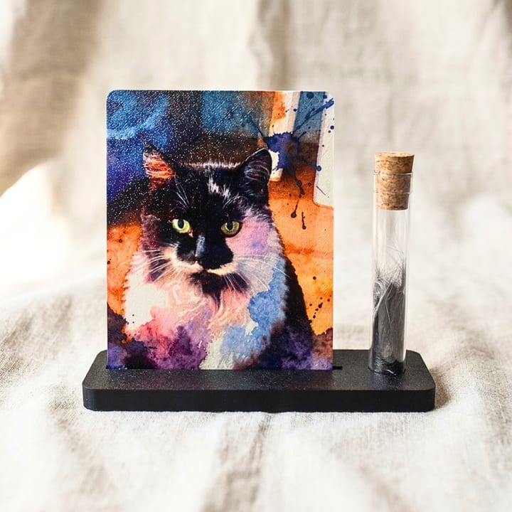 Hundeportrait mit Ständer und Erinnerungsglas