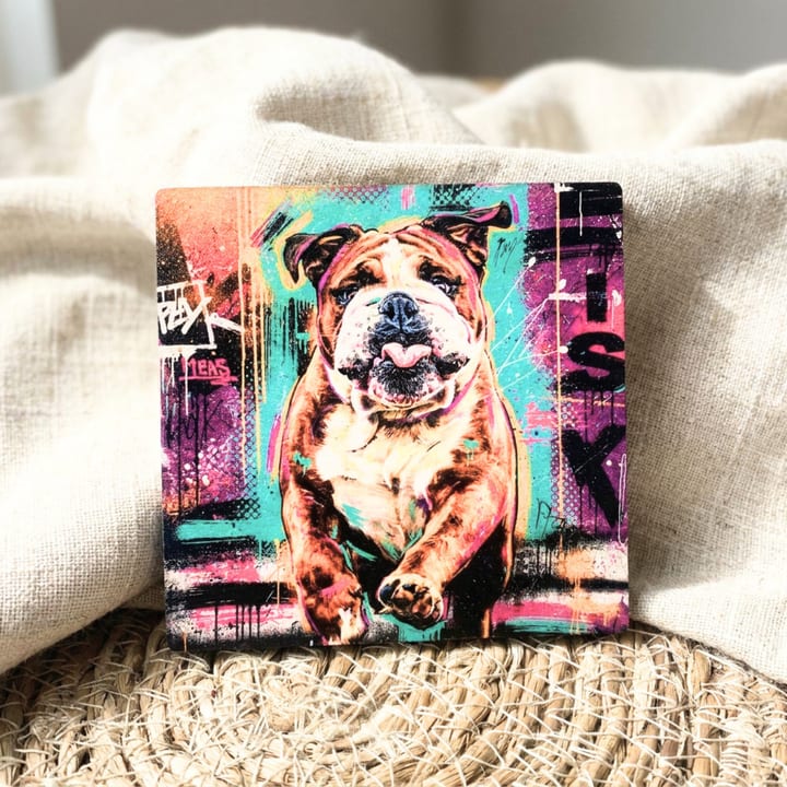 Hundeportrait im Stil Graffiti Street Art Style