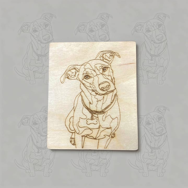 Hundeportrait im Stil Line Art