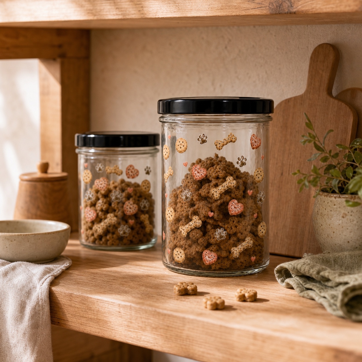 Leckerli-Gläser von Dog Bakery mit verschiedenen Hundemotiven