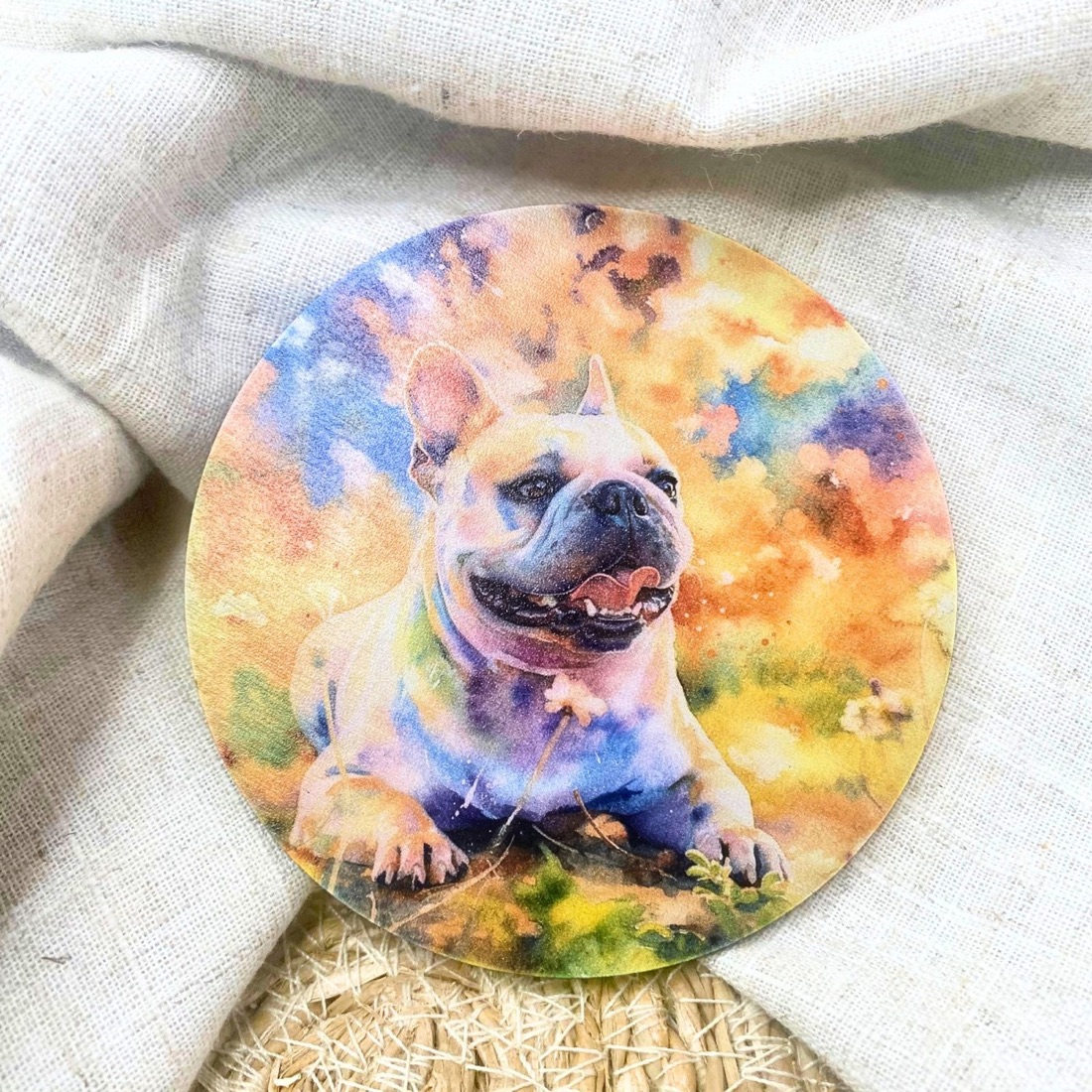 Hundeportrait auf Holz (15×15 cm)