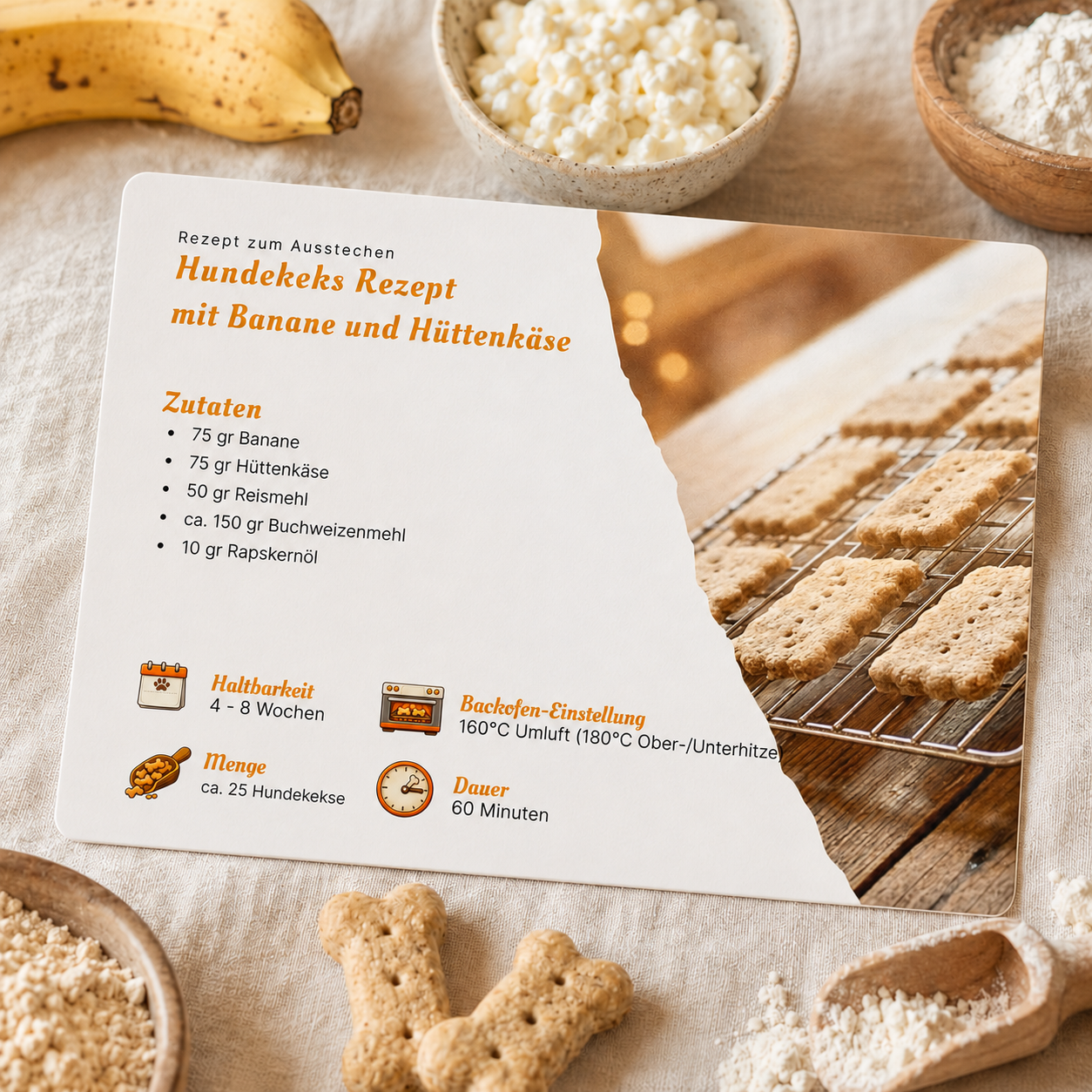 Hundekeks Rezeptkarten zum Ausstechen